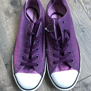 purple sparkle converse shoes